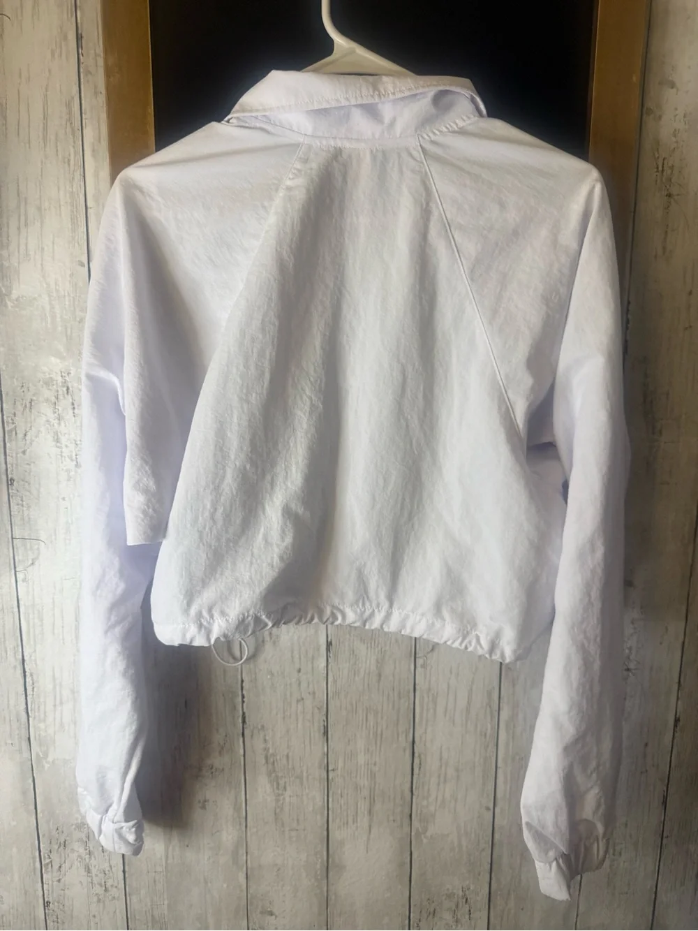 Alo white cropped quarter zip top pullover drawstring waist Size XXS